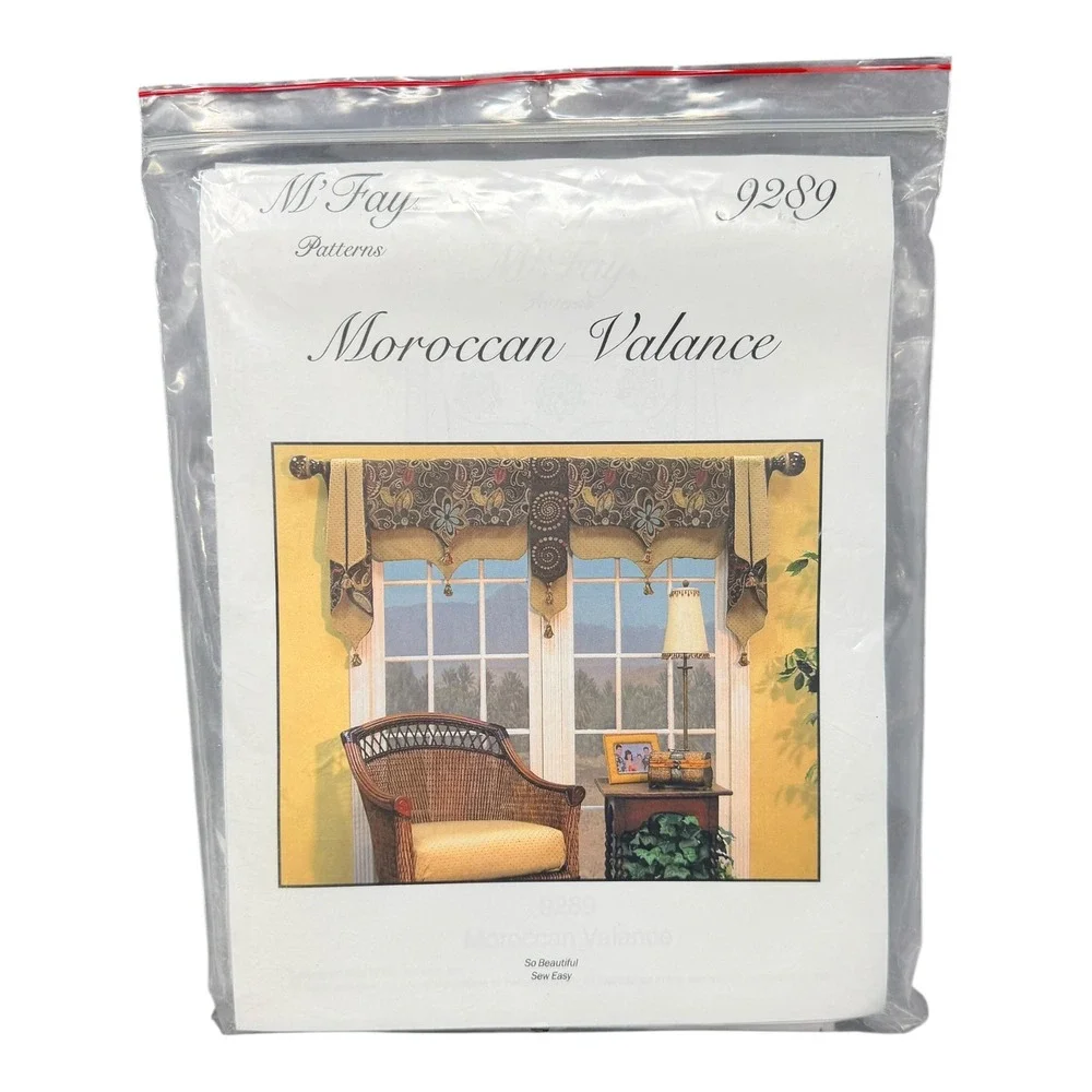 Vintage M'Fay Moroccan Valance 9289 Sewing Pattern Window Treatment Cut 1990s